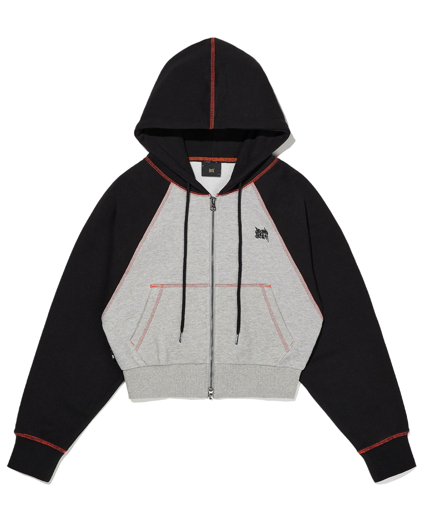 ★BROWNBREATH★ W RAGLAN STITCH HOOD ZIP UP MELANGE GREY MUSINSA | BROWNBREATH W RAGLAN STITCH HOOD ZIP UP - MELANGE GRAY