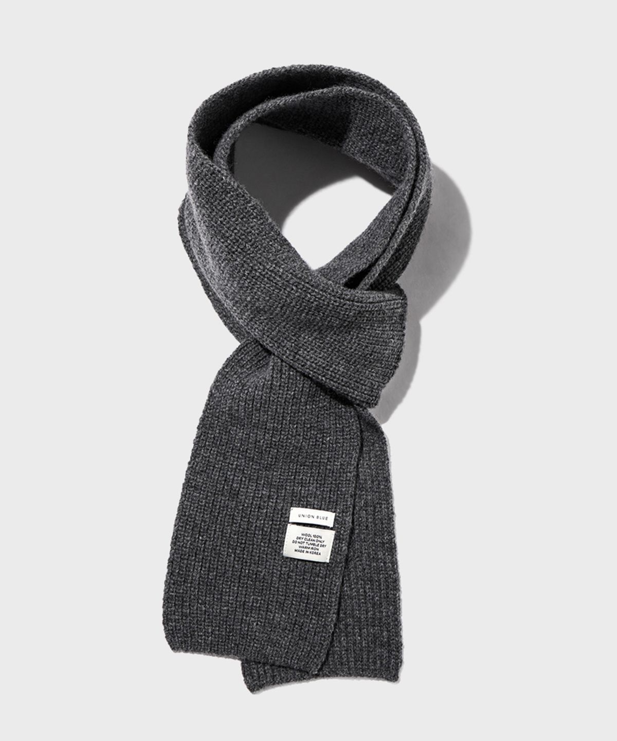 유니온블루(UNION BLUE) SUPER FINE MERINO SHORT MUFFLER [DARK GRAY]