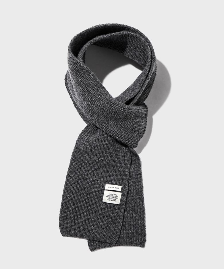 SUPER FINE MERINO SHORT MUFFLER [DARK GRAY]