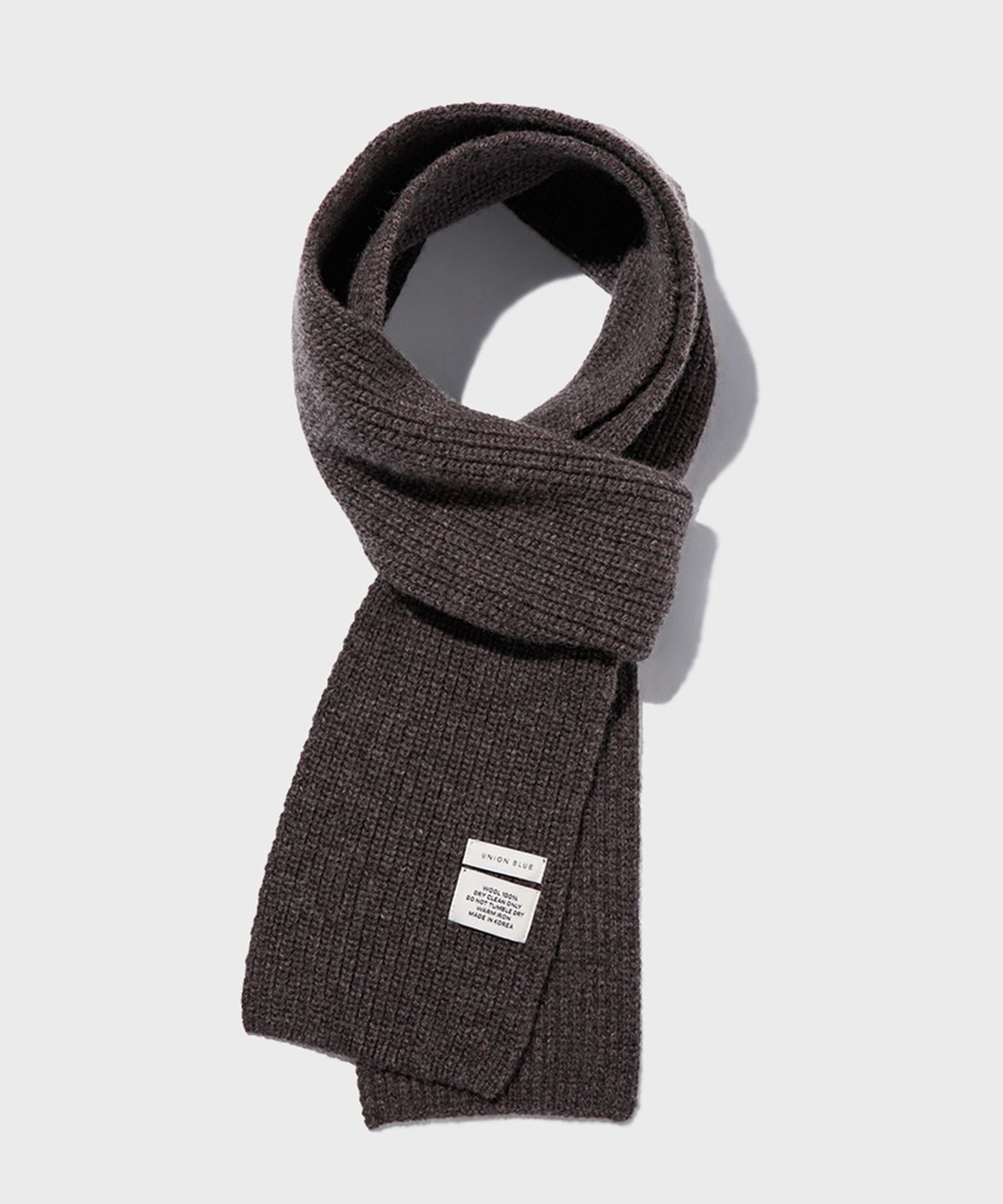 유니온블루(UNION BLUE) SUPER FINE MERINO SHORT MUFFLER [MELANGE BROWN]