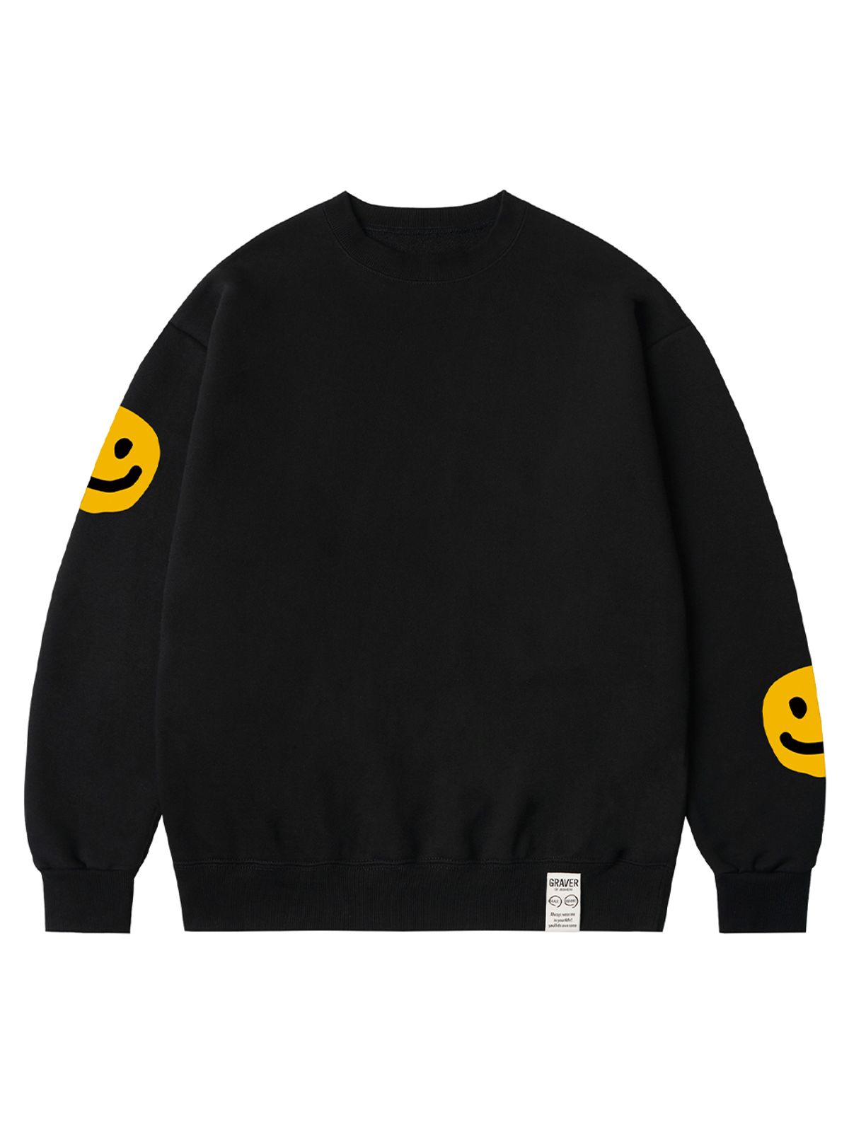그레이버(GRAVER) [UNISEX]멀티 도트 스마일 드로잉 맨투맨_블랙