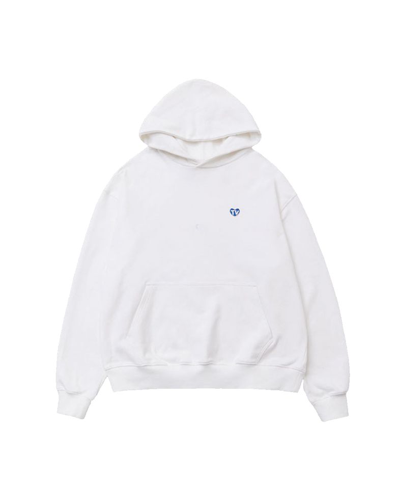 TV HEART LOGO HOODY (WHITE)