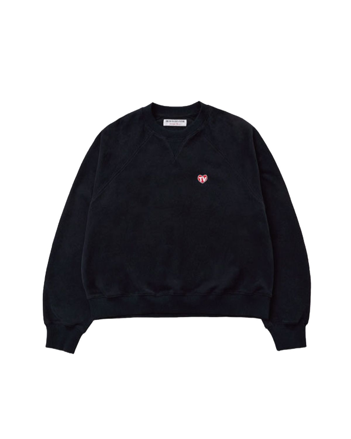 더뮤지엄비지터(THEMUSEUMVISITOR) TV HEART LOGO SWEATSHIRTS (BLACK)