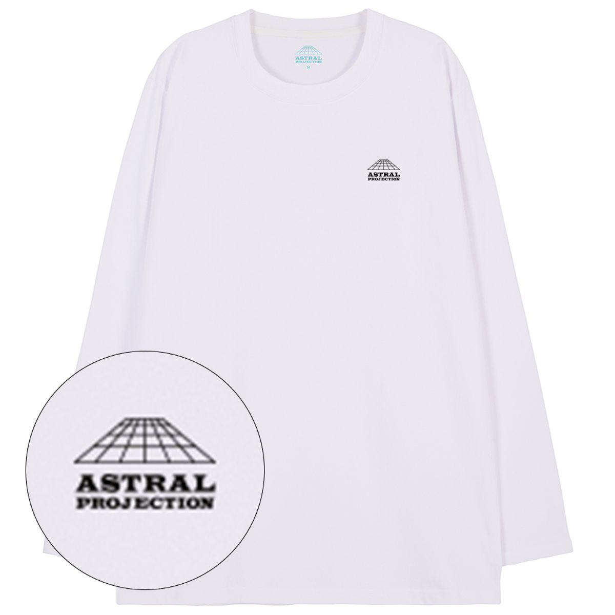 아스트랄 프로젝션(ASTRAL PROJECTION) 시그니처 로고 오버핏 롱 슬리브 티셔츠_화이트