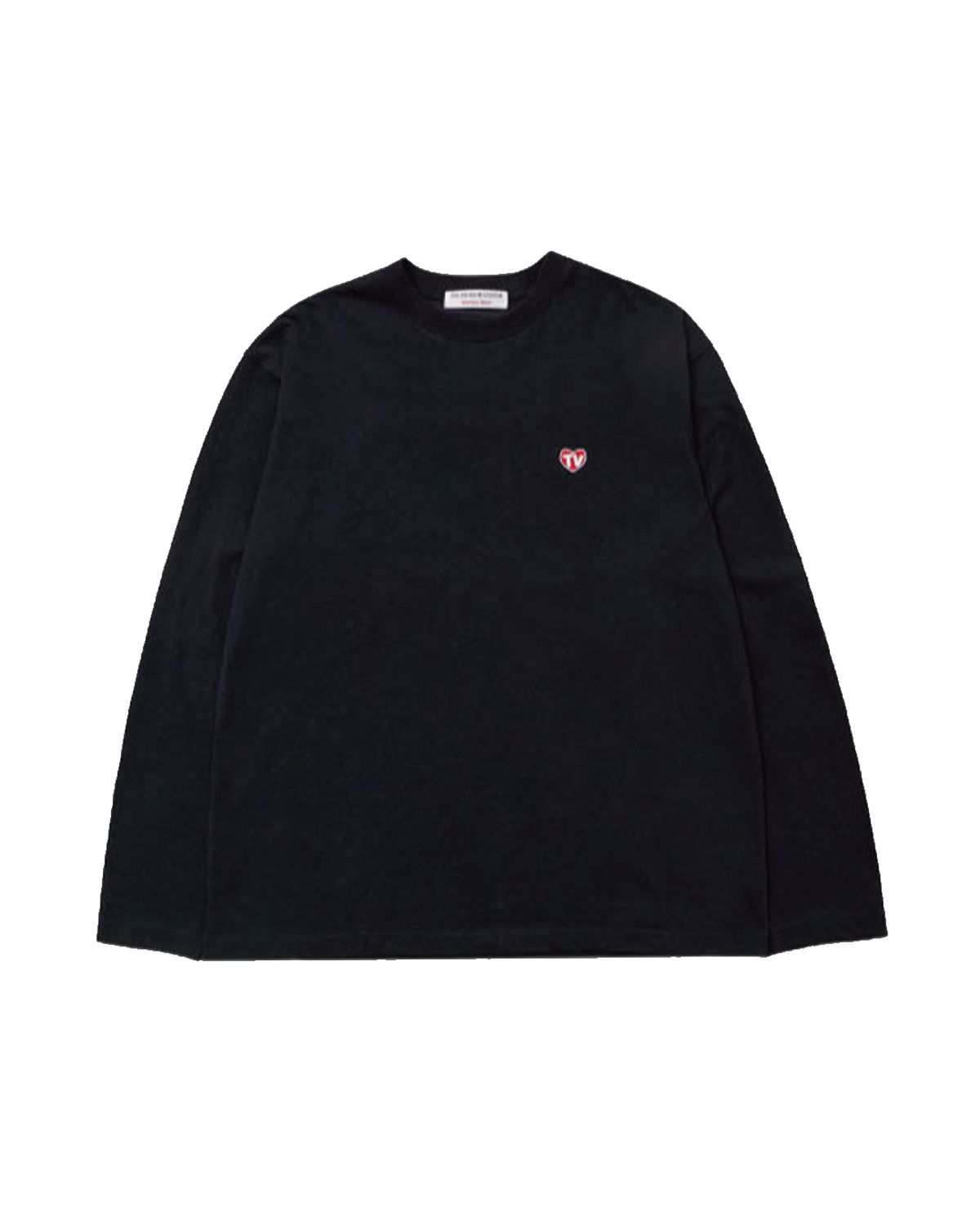더뮤지엄비지터(THEMUSEUMVISITOR) TV HEART LOGO LONG SLEEVE (BLACK)