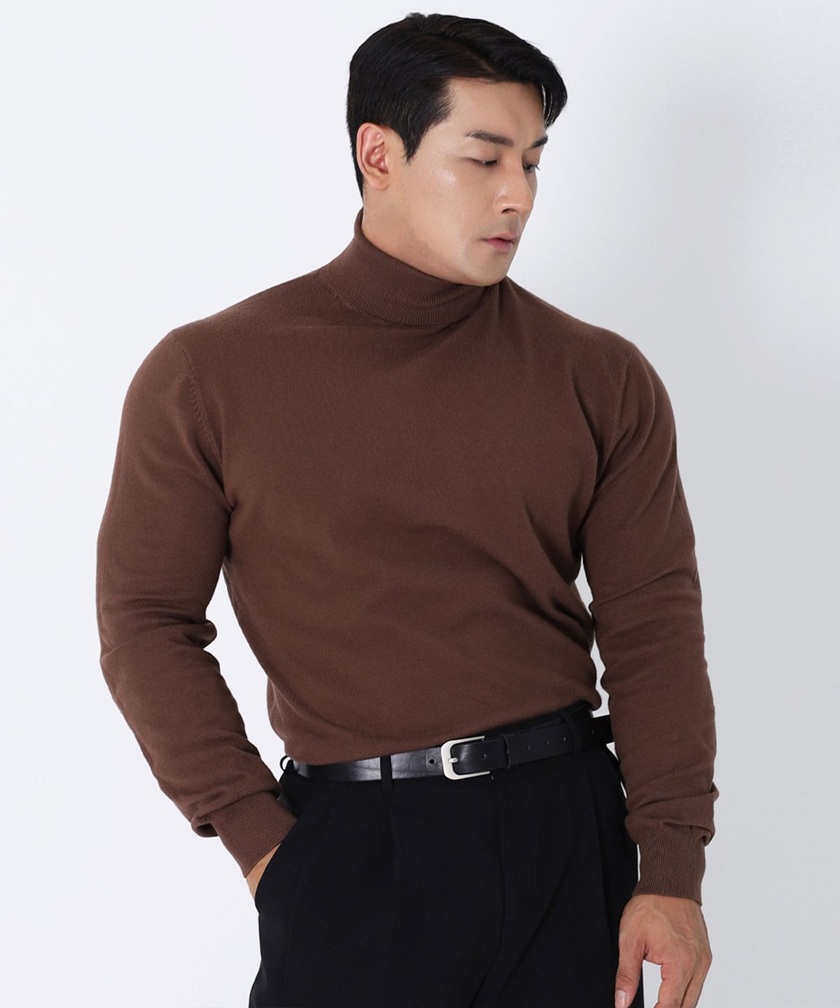 보스트핏(BOASTFIT) 2pack 부드러운 머슬핏 목폴라 긴팔 니트