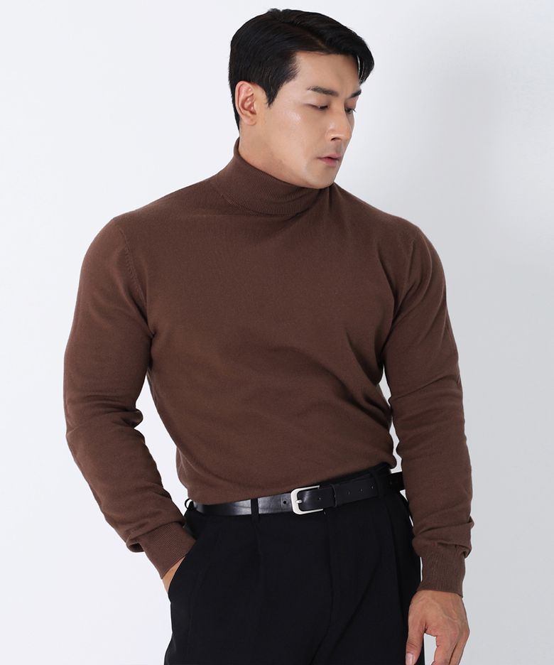2pack 부드러운 머슬핏 목폴라 긴팔 니트