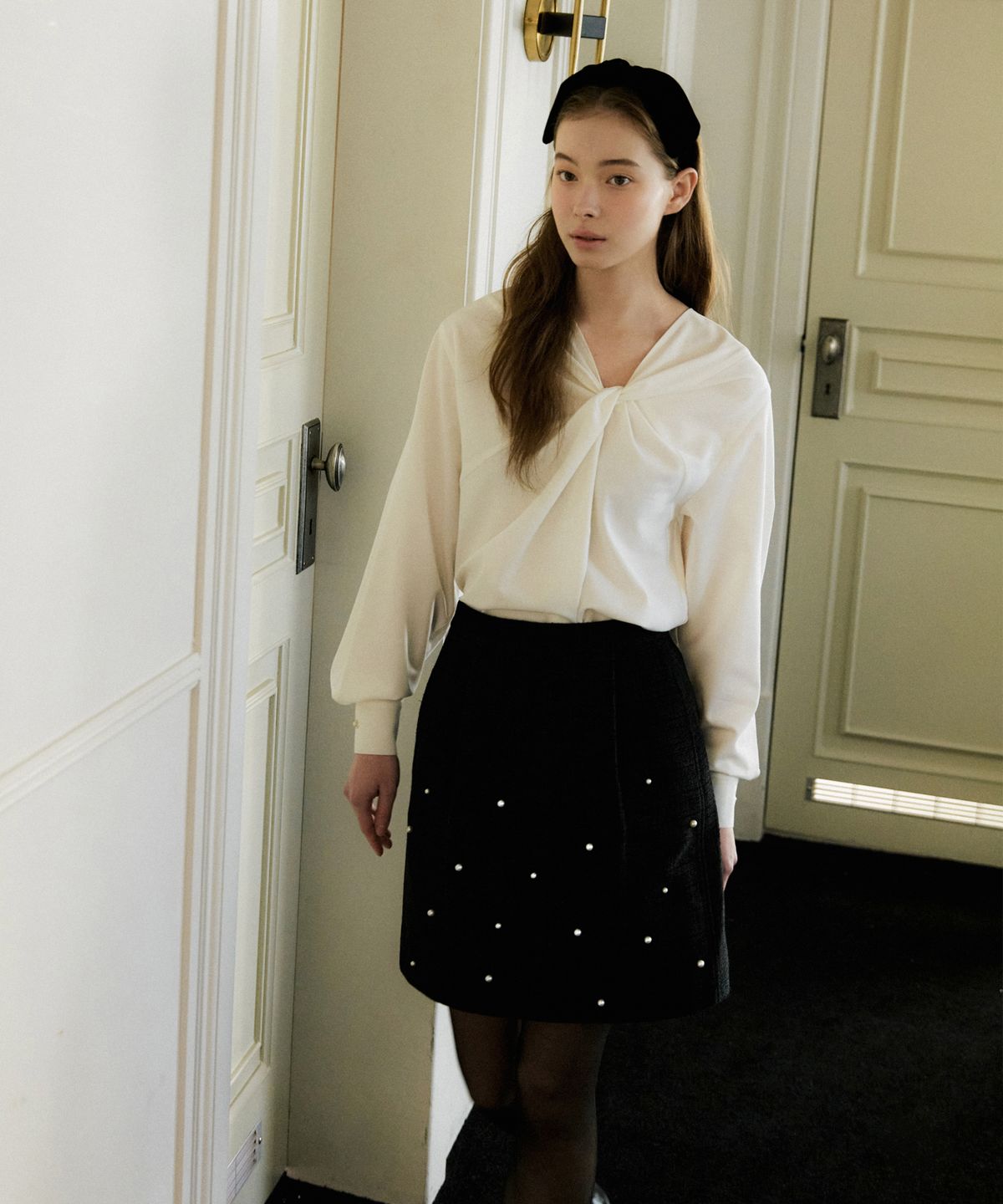 오떼뜨(OCTETTE) PEARL TWEED SK_BLACK