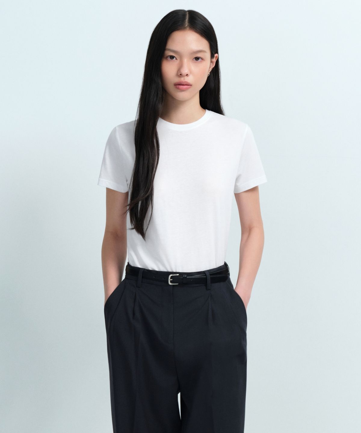 무신사 스탠다드 우먼(MUSINSA STANDARD WOMAN) 우먼즈 모달 블렌드 베이식 크루 넥 티셔츠 [화이트]
