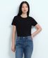 우먼즈 모달 블렌드 베이식 크루 넥 티셔츠 [블랙]