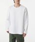 헤비 폰테 릴렉스드 크루 넥 긴소매 티셔츠 [화이트]