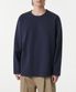 헤비 폰테 릴렉스드 크루 넥 긴소매 티셔츠 [네이비]