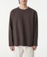 헤비 폰테 릴렉스드 크루 넥 긴소매 티셔츠 [다크 브라운]