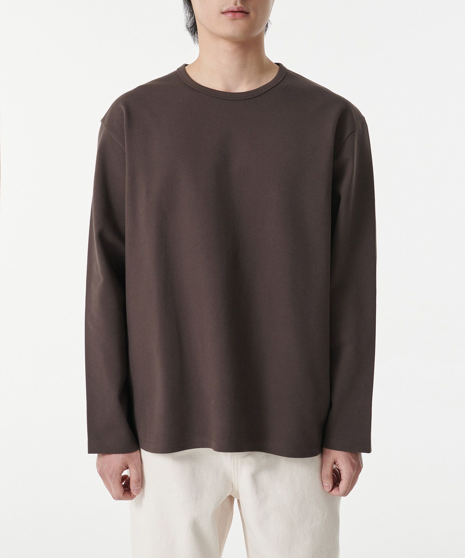 Tシャツ・カットソー *MUSINSA STANDARD* Ponte Crew Neck Long Sleeve T-Shirt Dark MUSINSA | MUSINSA STANDARD Heavy Ponte Relaxed Crew Neck