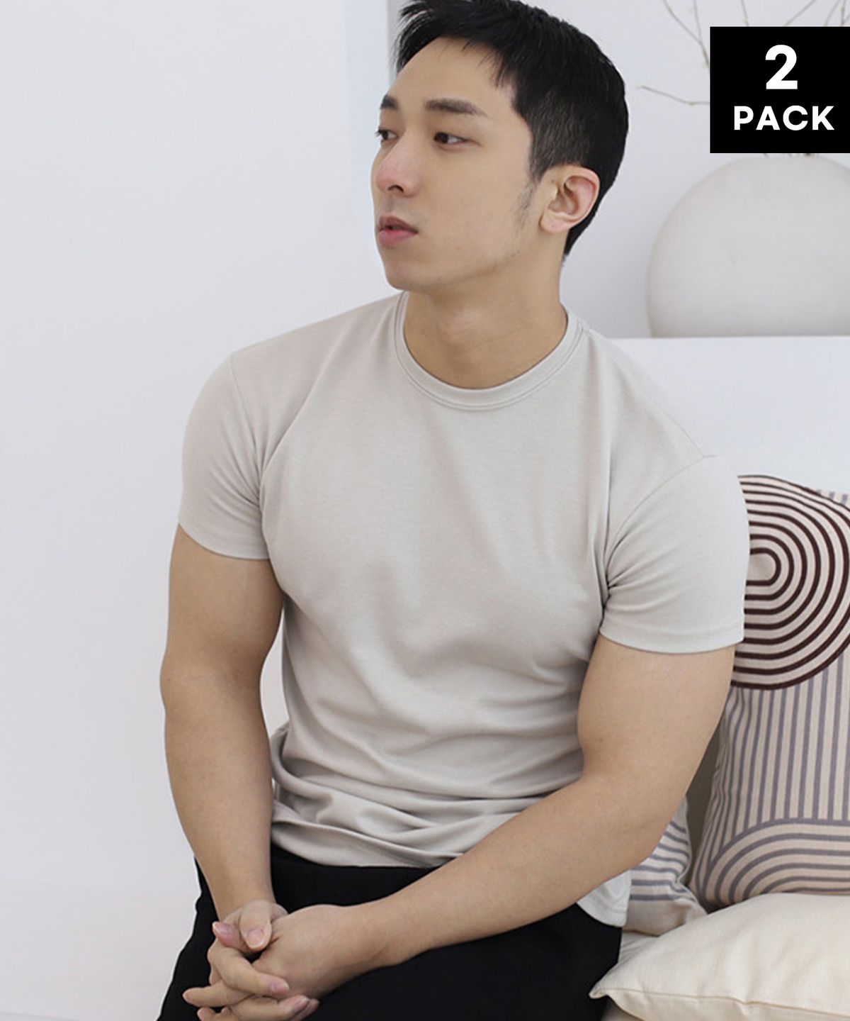 보스트핏(BOASTFIT) 2pack 머슬핏 라운드넥 반팔티셔츠