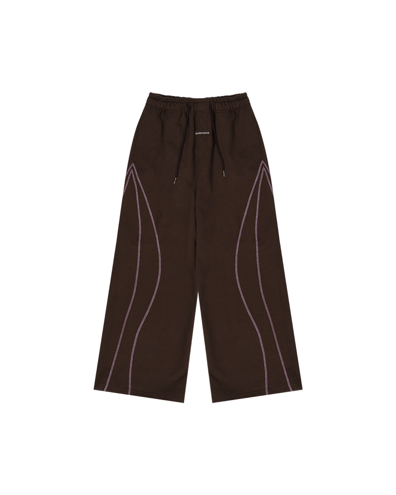 STITCH LINE WIDE PANTS [BROWN]