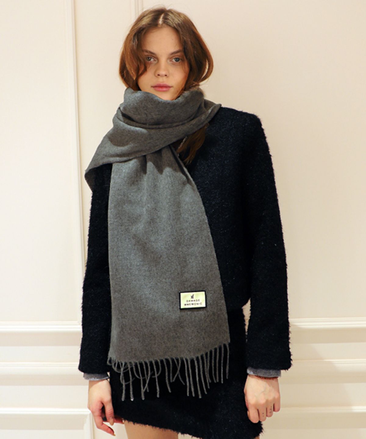 데미지니모닉(DAMAGE MNEMONIC) 울100 차콜 머플러 _ Wool 100 Charcoal Muffler