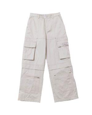 METAL LOGO CARGO PANTS (BEIGE)