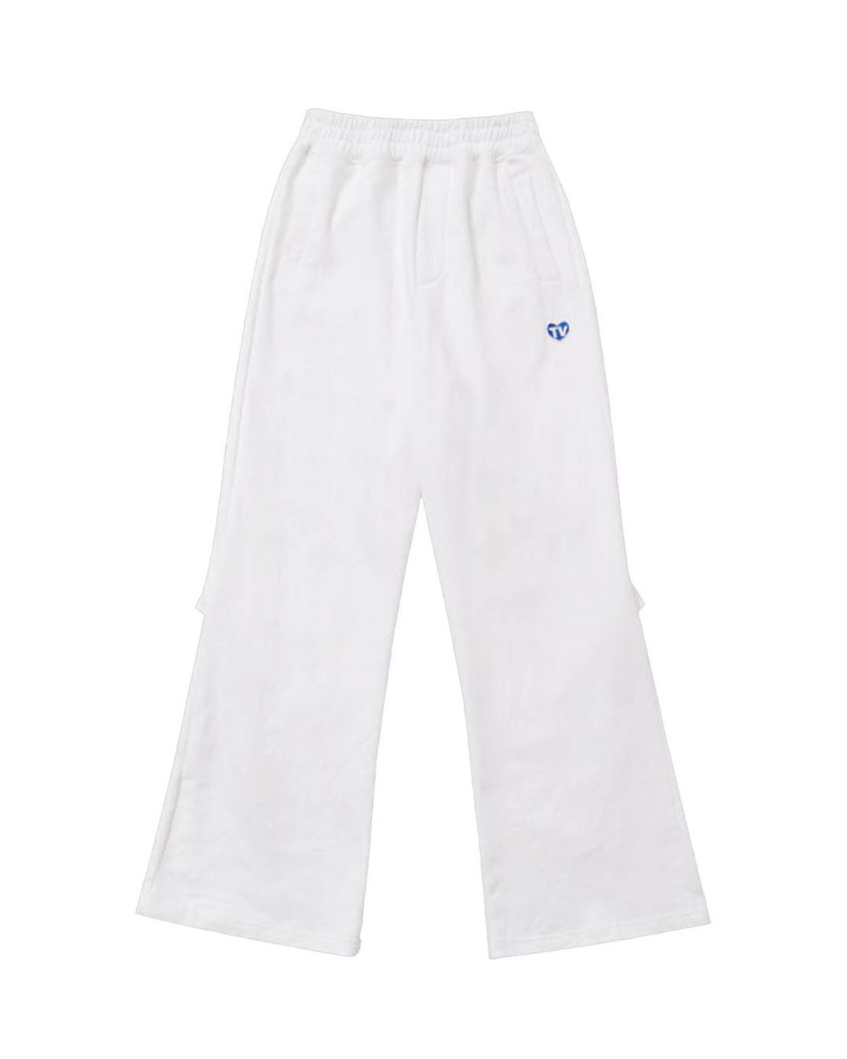 더뮤지엄비지터(THEMUSEUMVISITOR) TV HEART LOGO SWEATPANTS (WHITE)