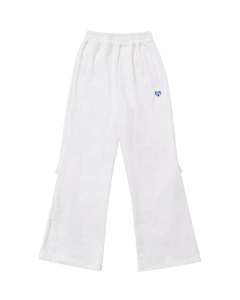 TV HEART LOGO SWEATPANTS (WHITE)