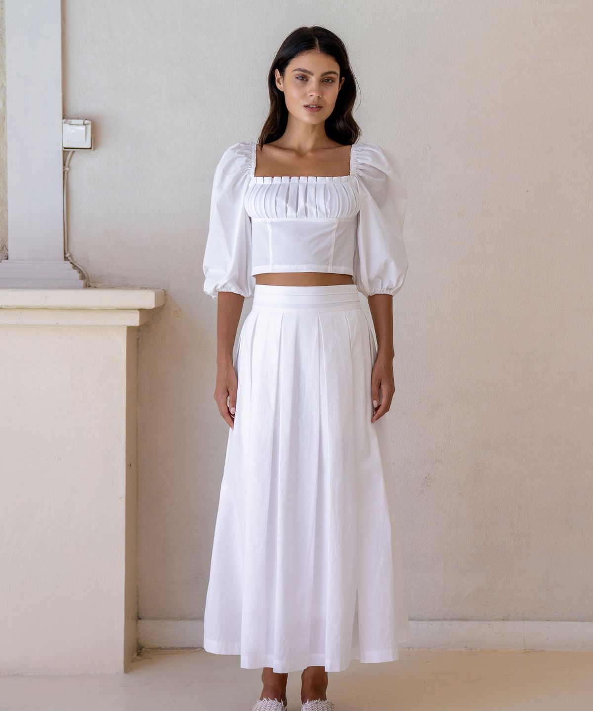 로에(LEAUET) Isla Pleated Top + Skirt SET (2pcs) 3colors