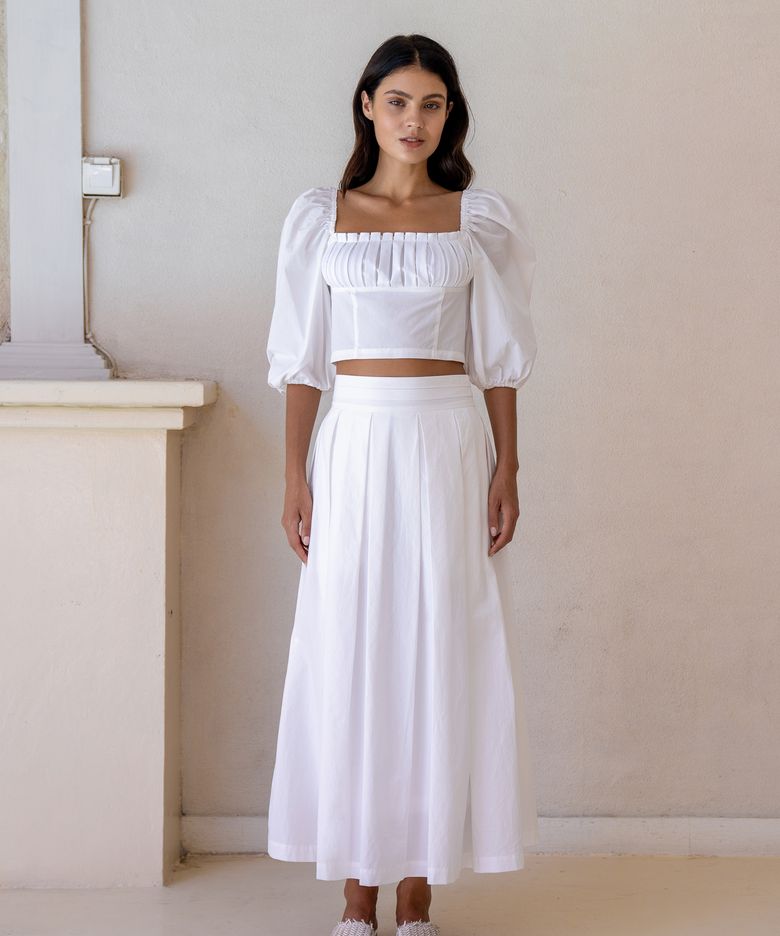 Isla Pleated Top + Skirt SET (2pcs) 3colors