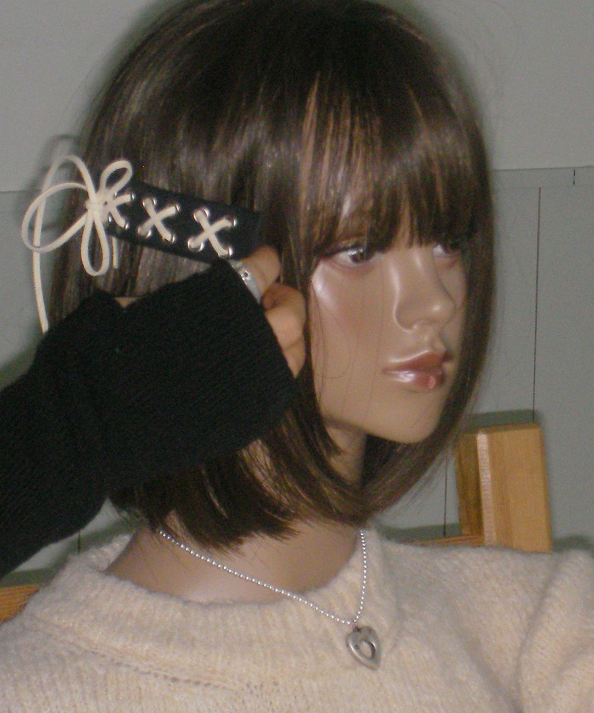 엔프프(NFF) string ribbon hairpin-black