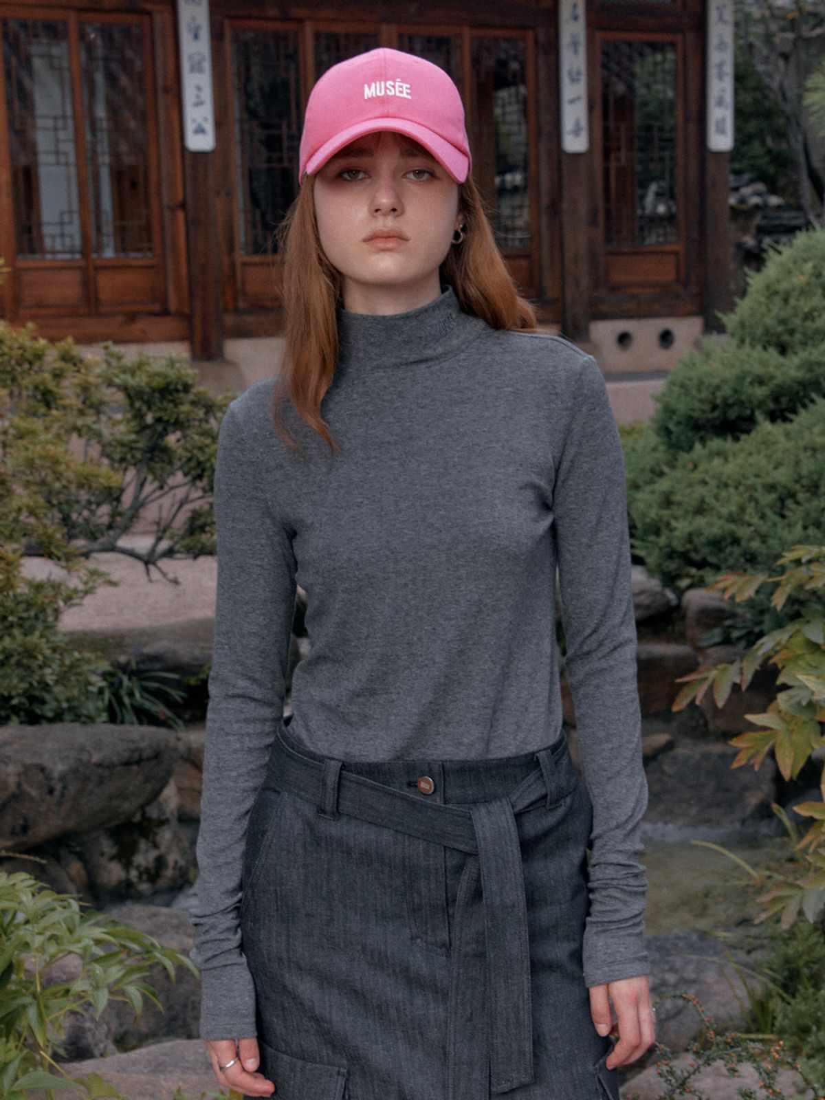뮤제(MUSEE) SIENNA Wool-Blend Turtleneck Top-Gray