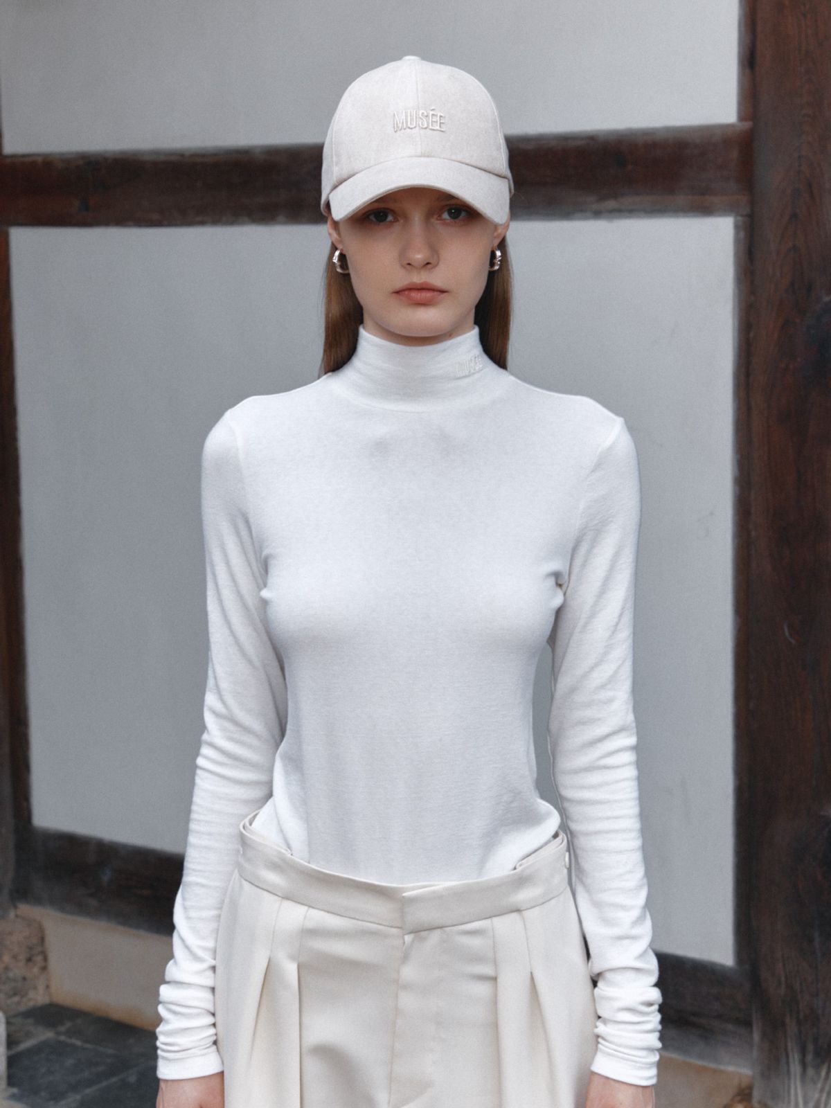 뮤제(MUSEE) SIENNA Wool-Blend Turtleneck Top-Ivory