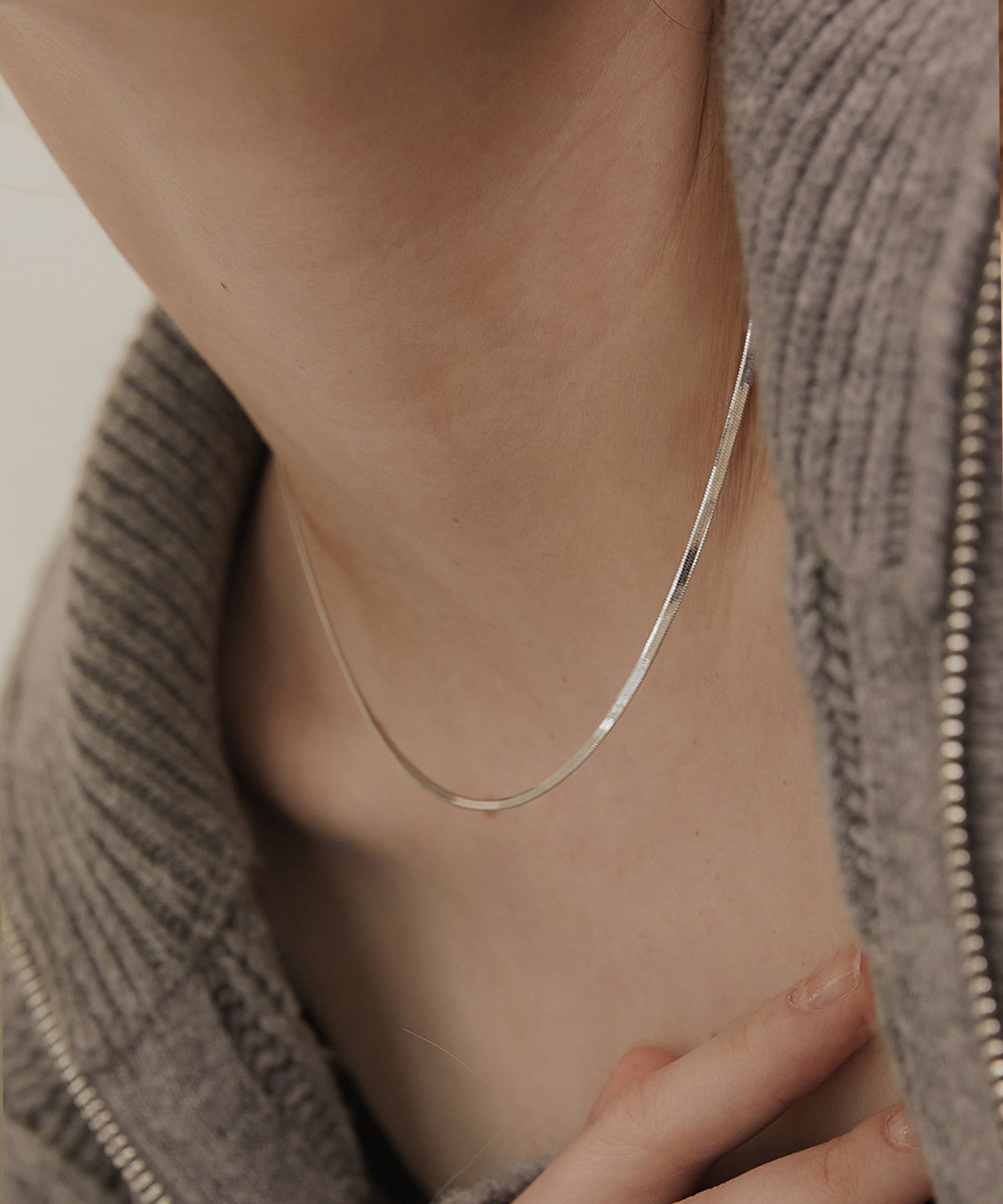 ネックレス・ペンダント TATIANA Silver 925 Modern Flat Snake Chain Necklace NZ2158 MUSINSA公式 | TATIANA (Silver 925) Modern Flat Snake Chain