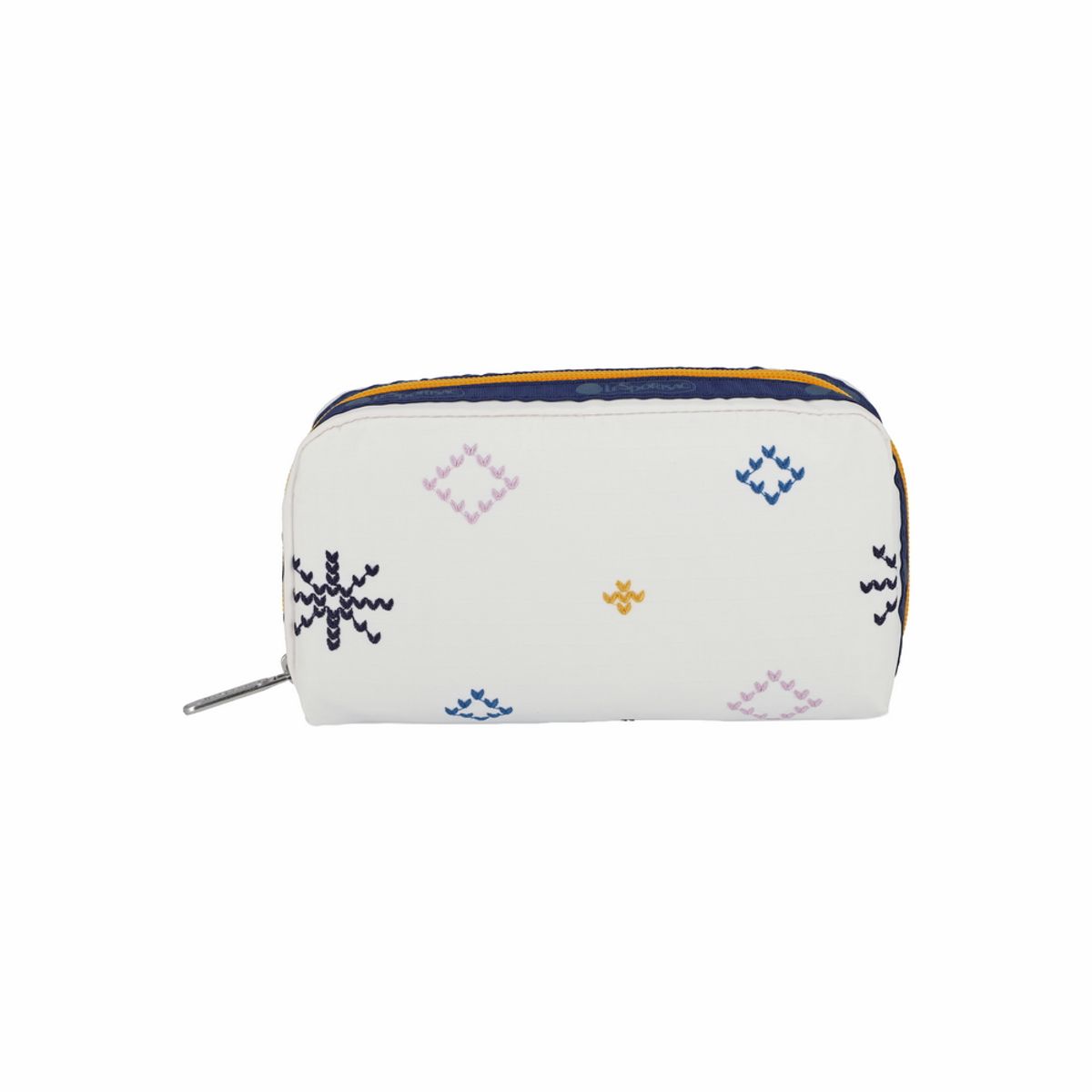 레스포색(LESPORTSAC) 페어 아일 아이보리 엠브로이더리 렉탱귤러 코스메틱 파우치 [6511.E951]