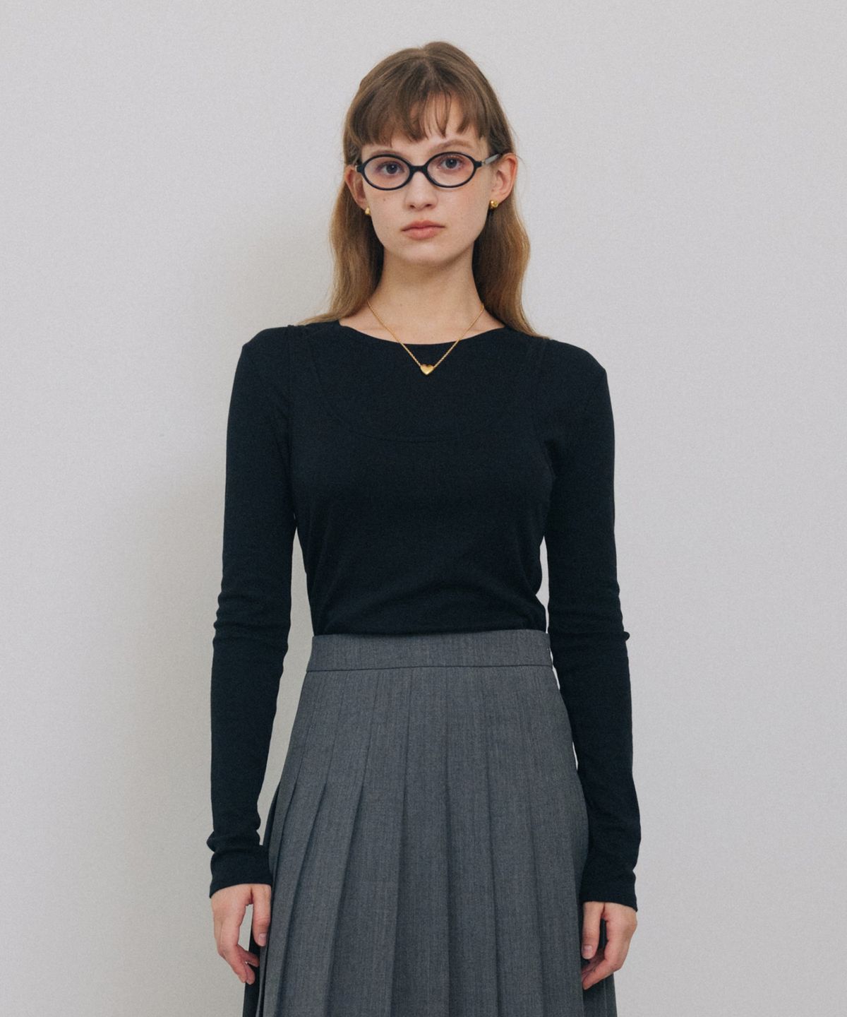 튜드먼트(TTUDEMENT) LAYERED LONG SLEEVE T-SHIRT BLACK