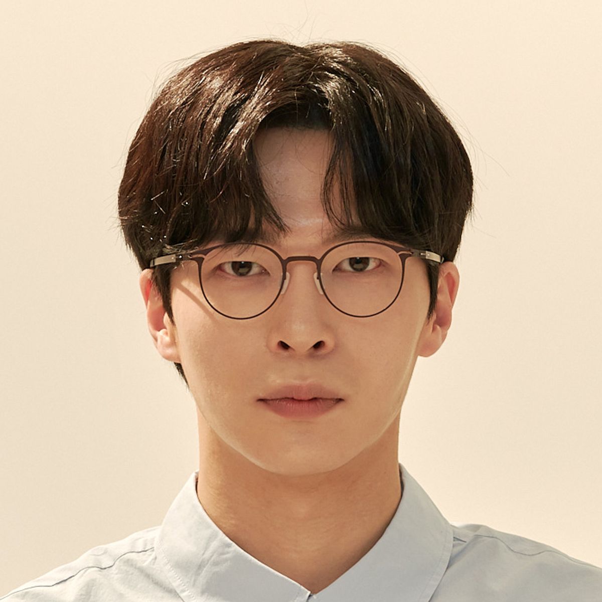 알로아이웨어(ALO EYEWEAR) [The air_flat] AL8304 1616M 초경량 세미오버 라운드 브라운 안경테