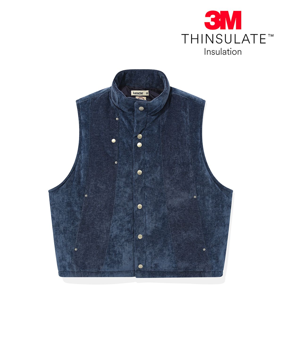 카락터(KARACTOR) Velvety padded vest / Dark blue