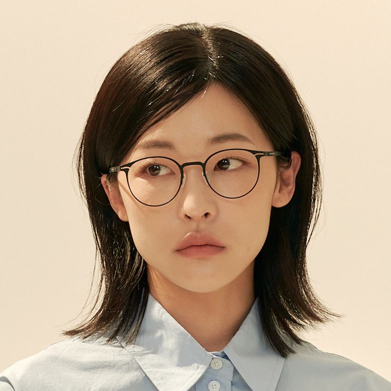 [The air_flat] AL8304 0909M 초경량 세미오버 라운드 블랙 안경테
