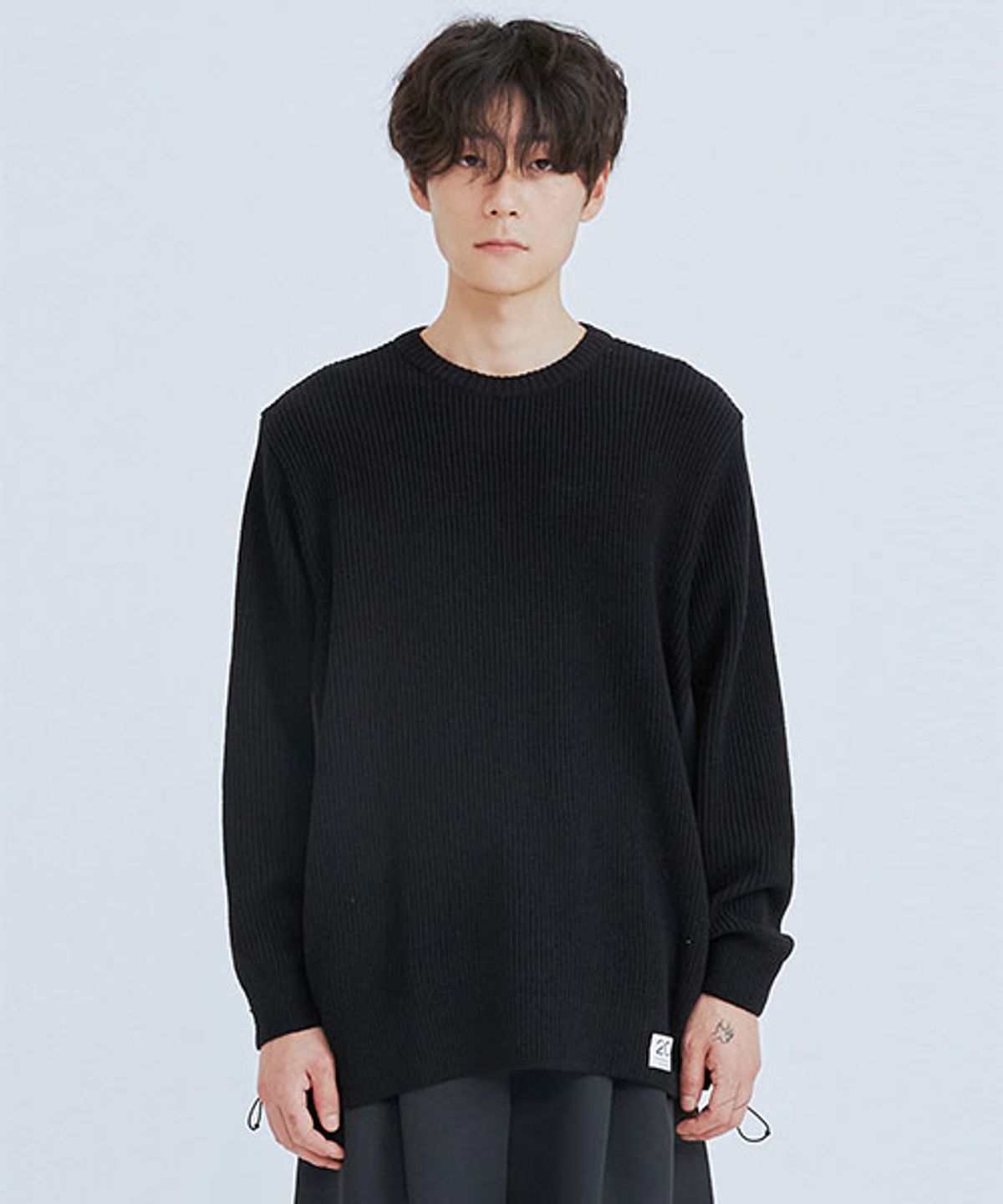 래코드(RECODE) Panel Mix Knit Top_RKWAA23602BKX