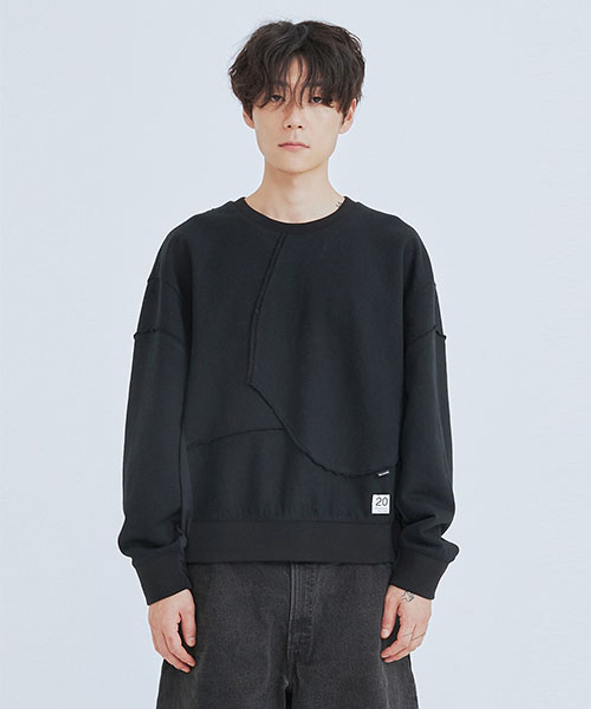 래코드(RECODE) Fabrics Puzzle Sweatshirts_RKTAA23605BKX