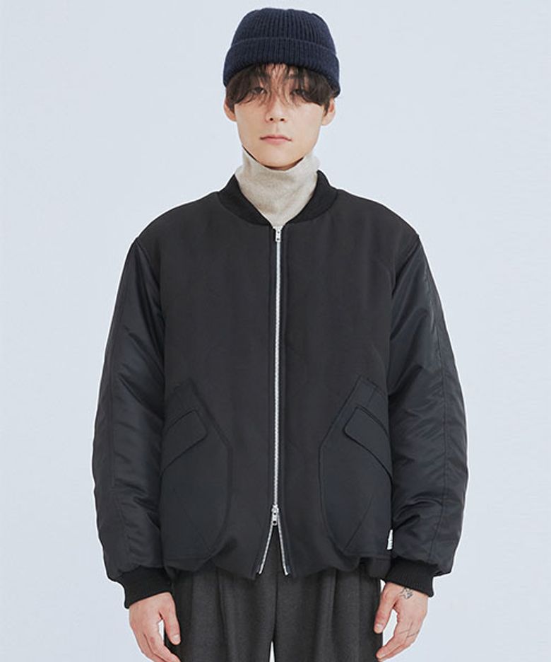 Patchwork Bomber Sleeve Jumper_RKUAW23616BKX