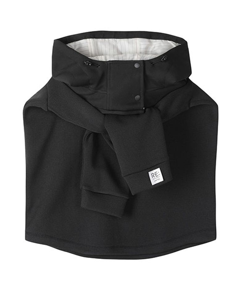 Hoodie Mixed Bolero Cardigan_RYAAW23544BKX