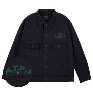 어스 로고 오버핏 트러커 자켓_블랙