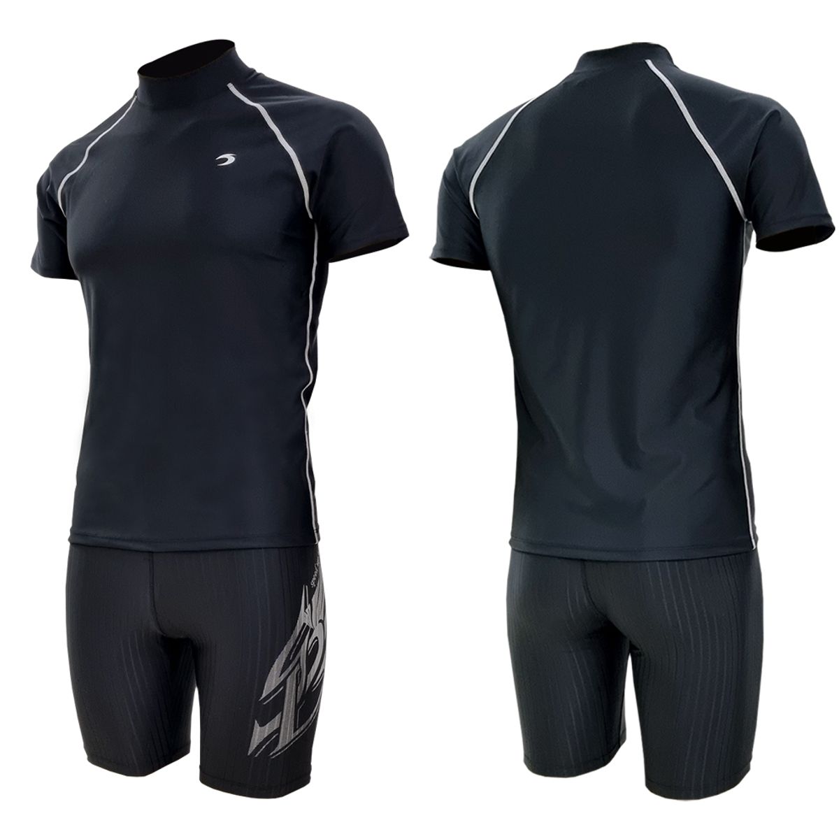 티에스스포츠(TS SPORTS) 남성 수영복 4부 반바지 반팔 래쉬가드 M23041+1931