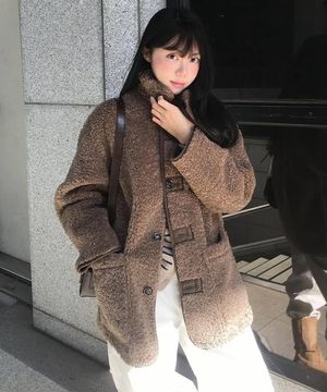 리버시블 하프 무스탕 자켓 [헤이즐넛]