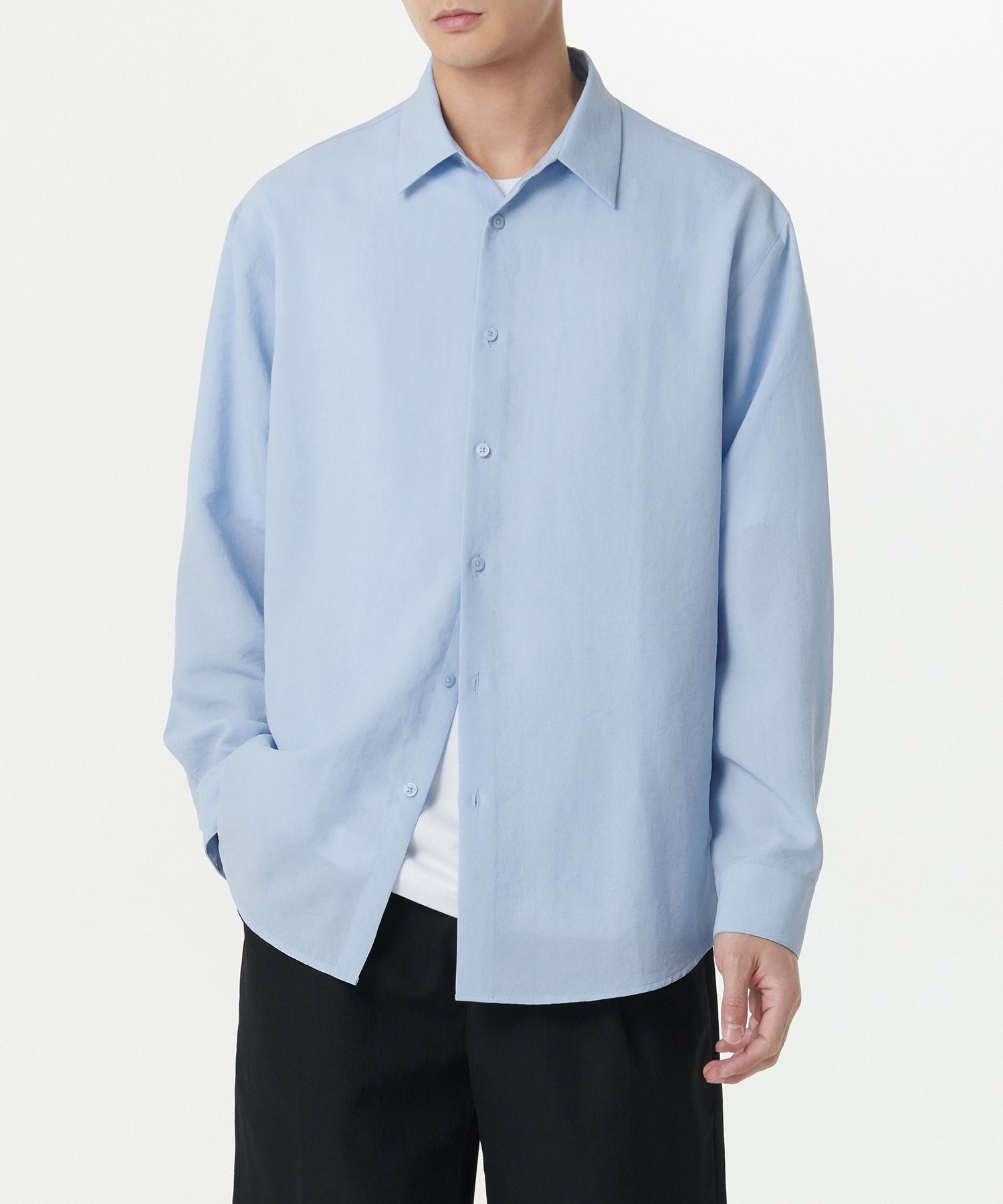 ★MUSINSA STANDARD★ Relaxed Cotton Tencel Pigment Shirt Nav MUSINSA | MUSINSA STANDARD Relaxed Cotton Tencel Pigment