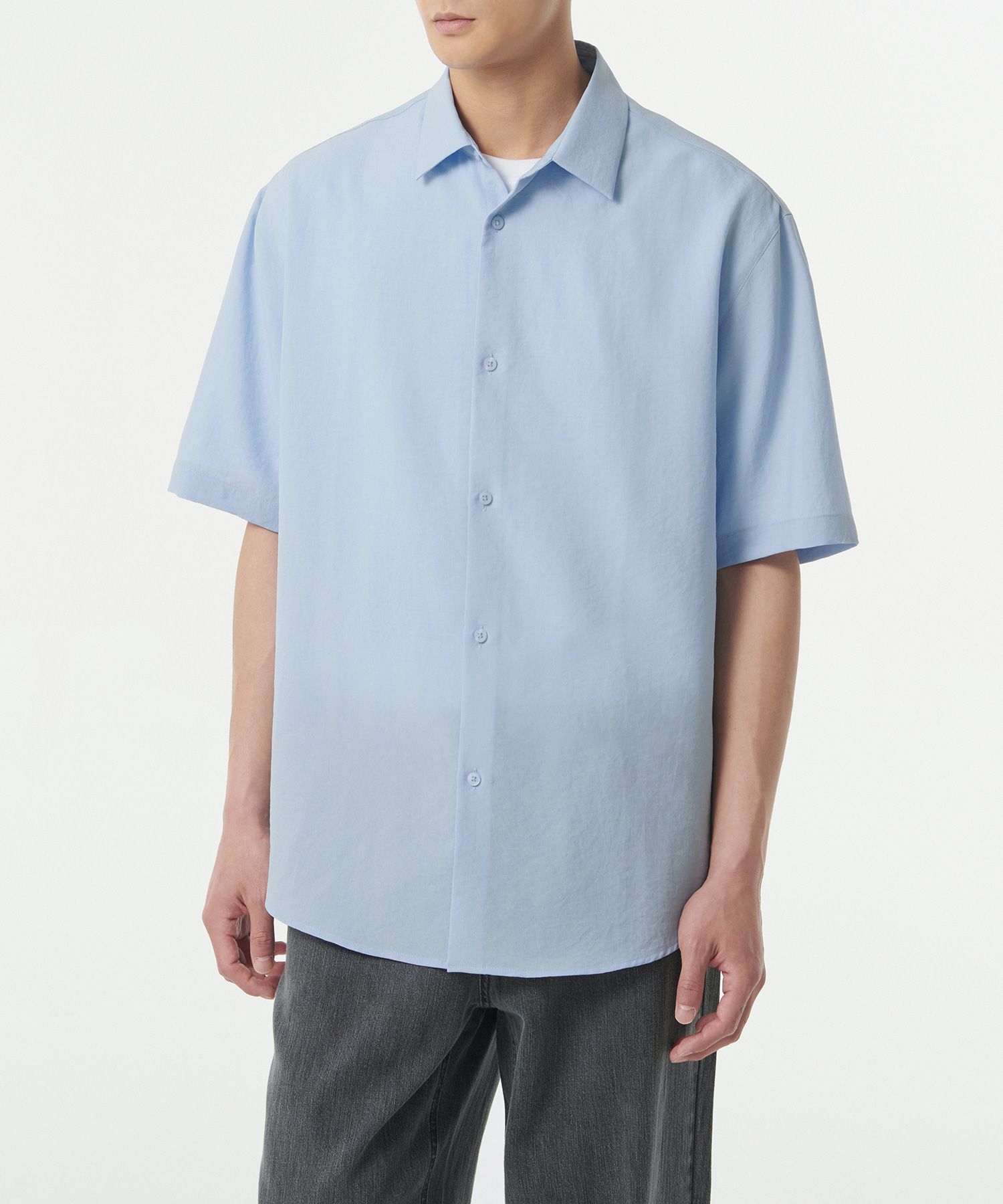 ★MUSINSA STANDARD★ Relaxed Nylon Crease Shirt Cloudy Blue MUSINSA | MUSINSA STANDARD Relaxed Nylon Crease Short Sleeve