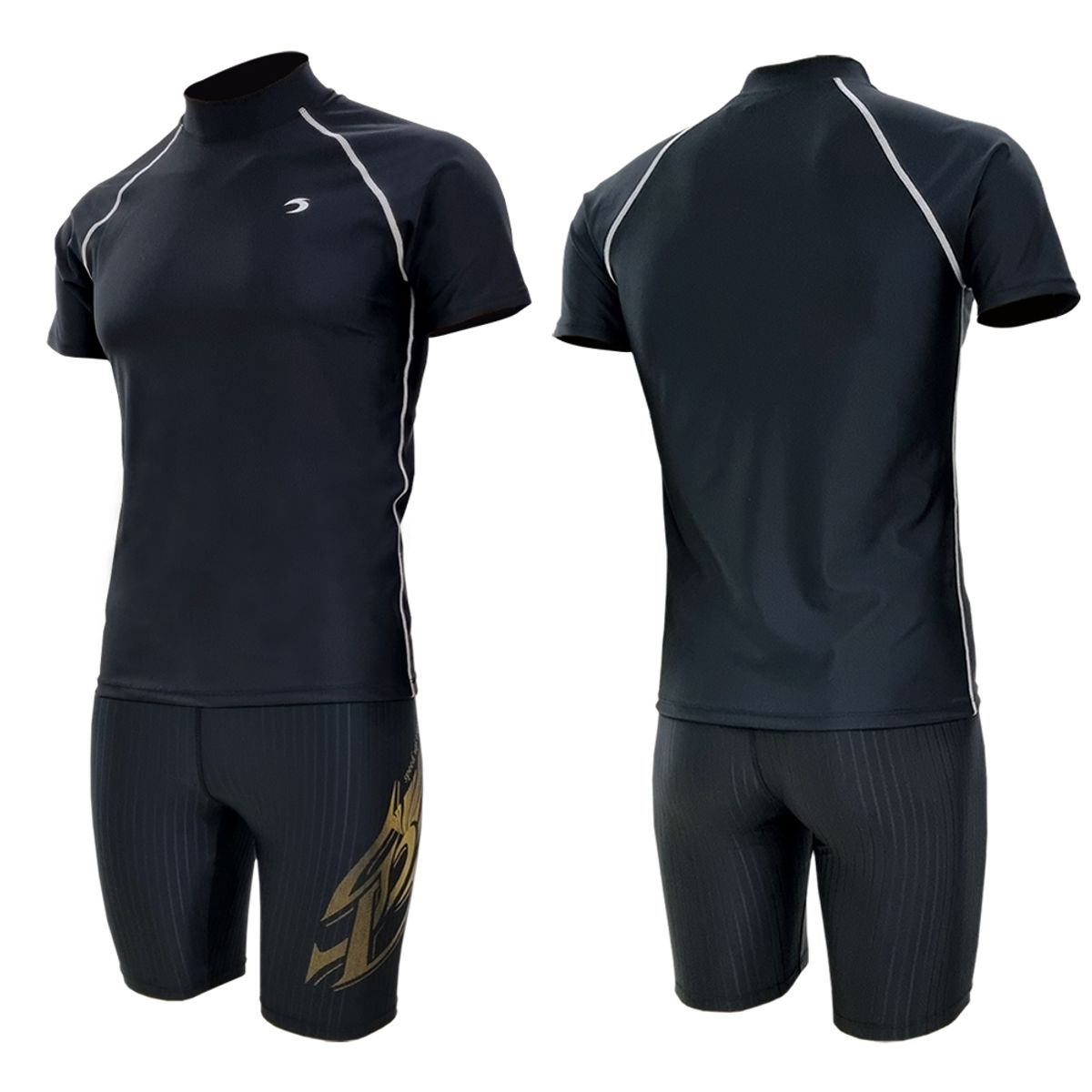 티에스스포츠(TS SPORTS) 남성 수영복 4부 반바지 반팔 래쉬가드 M23041+1932