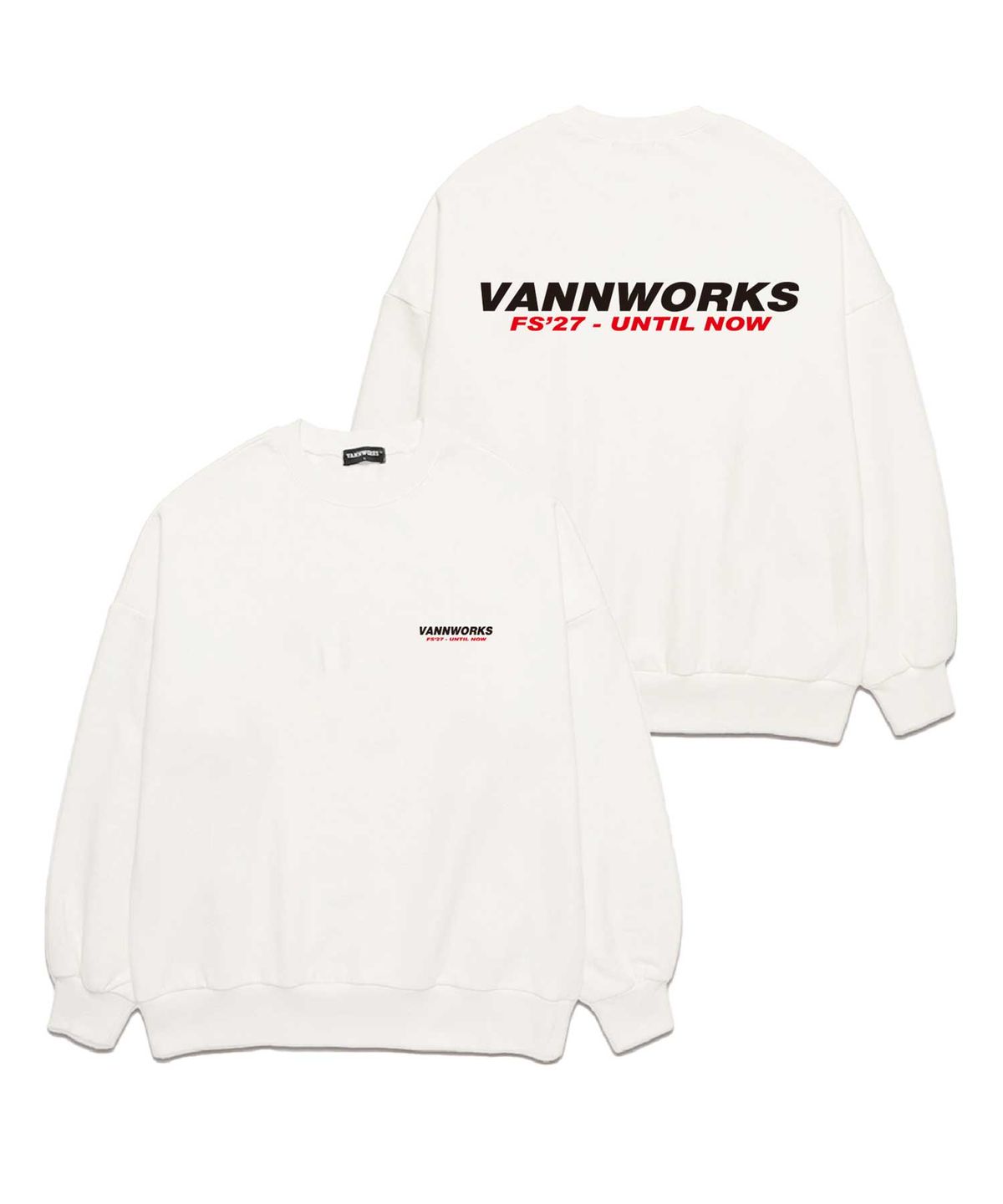 밴웍스(VANNWORKS) 시그니처 로고 기모 맨투맨 (VNAHTS417) 화이트