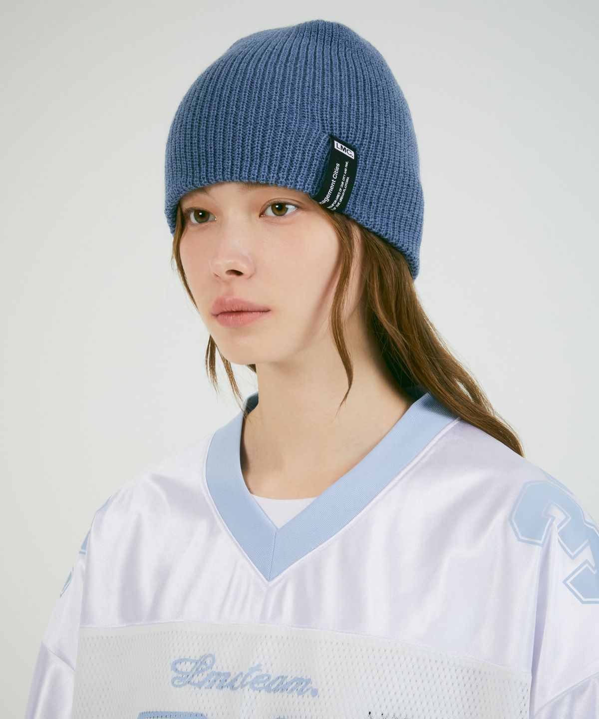 엘엠씨(LMC) LABEL SHORT BEANIE ash blue