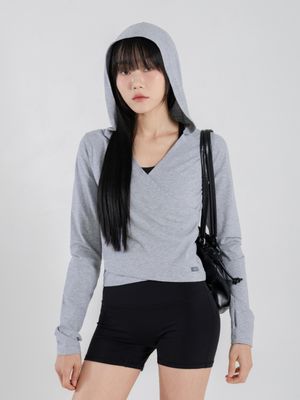 여성요가복 코튼 슬림 랩후드 3TT3342