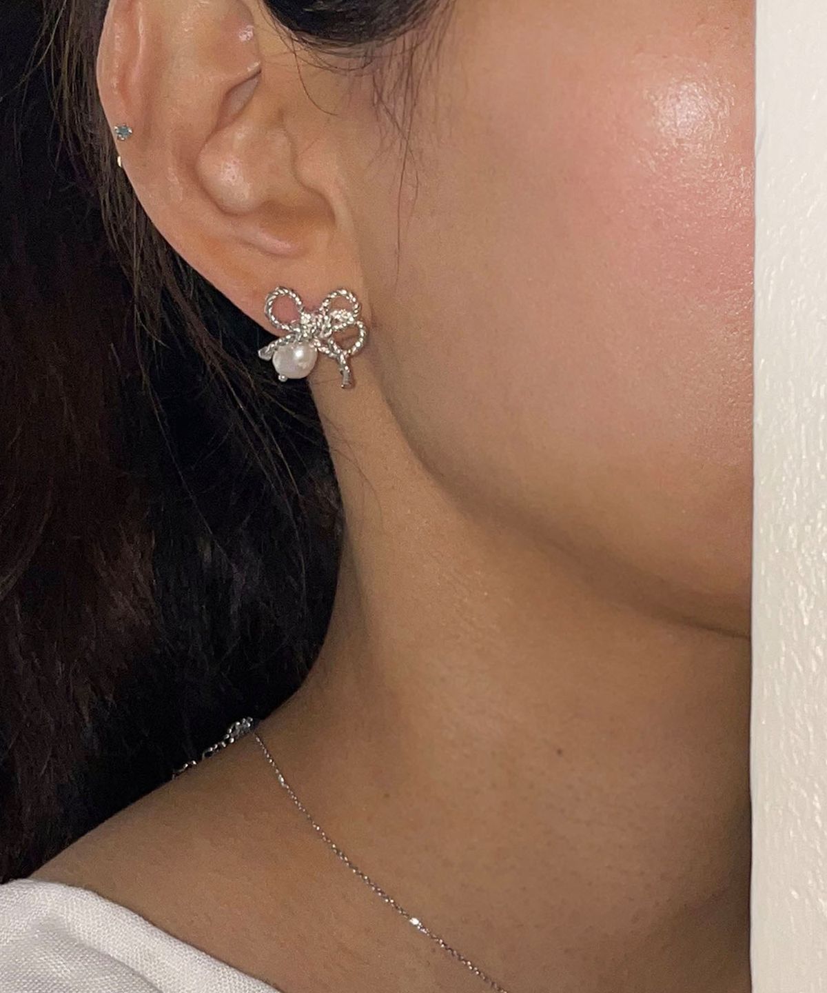 펄시(PERSY) CLASSY RIBBON SILVER EARRING