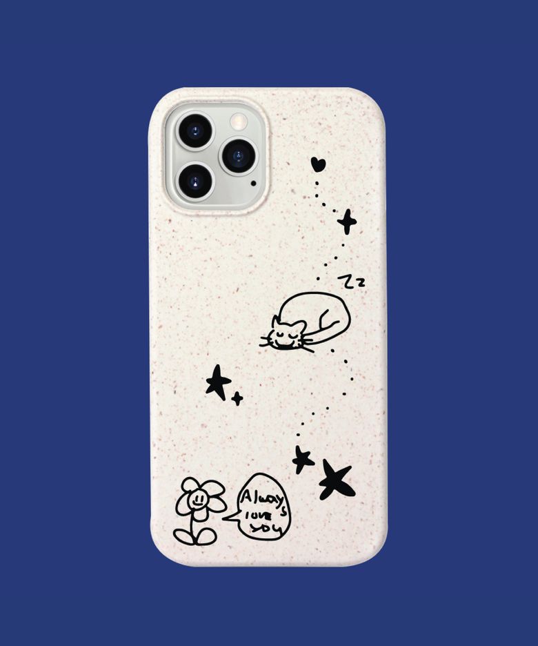 밀짚성분으로 유래한 폰케이스 Sleeping cat